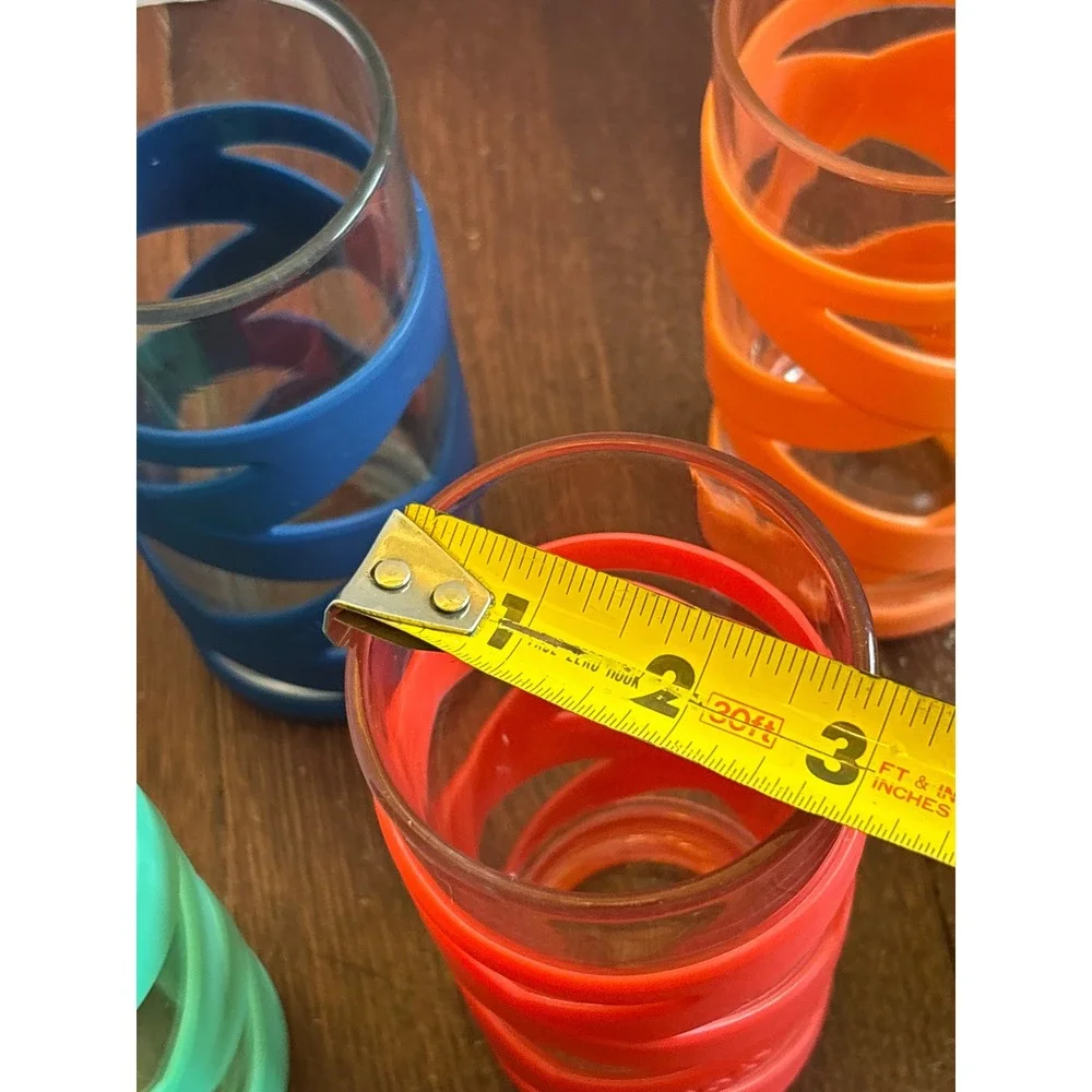 Ello Glass Tumblers 16oz with Silicone Sleeves Set of 6 Multicolor Highball